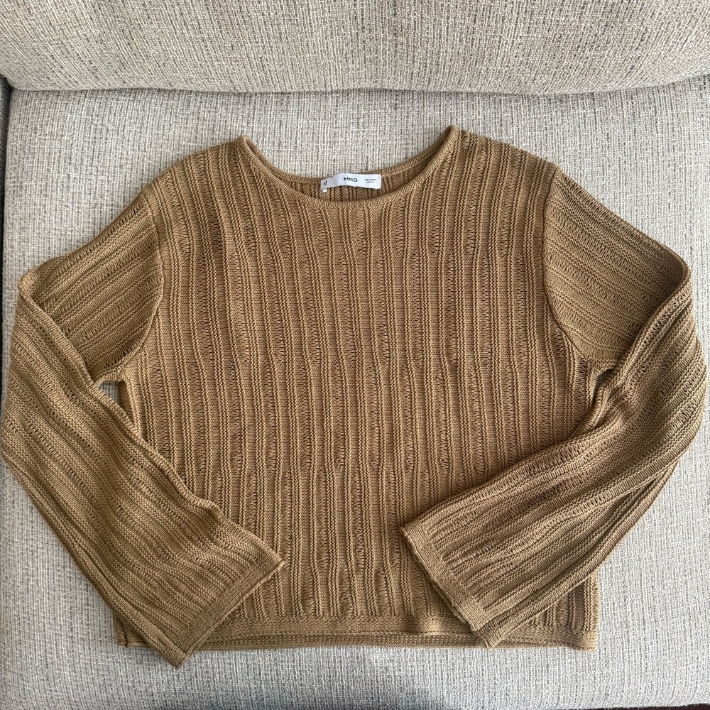 Mango Tierra Jumper Brown Long Sleeve Knit Top - Picture 8 of 11